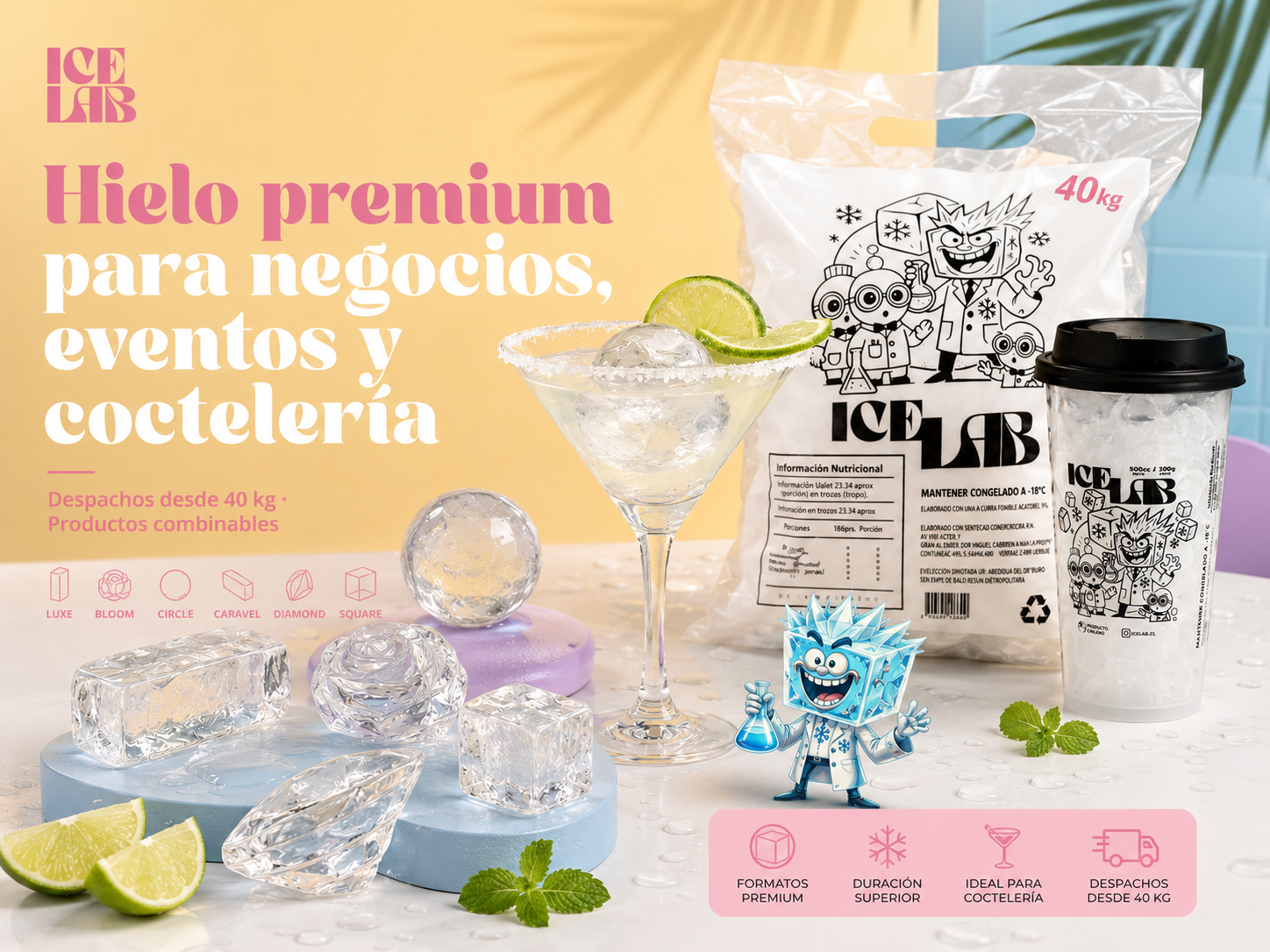 IceLab presentación destacada de hielo premium